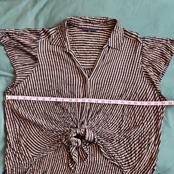 Jane and Delancey Brown & Black Vertical-Stripe Wide-Leg Set - Picture 6 of 11